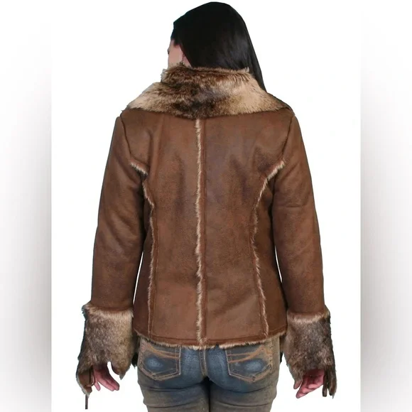 Scully Honey Creek Faux Fur Jacket in Java Brown - Picture 2 of 10